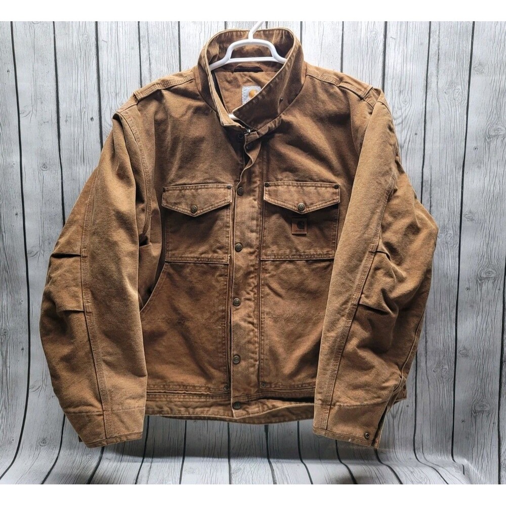 Carhartt Berwick 2XL Sandstone Fleece Lined Brown Duck Canvas Detroit 101230-211